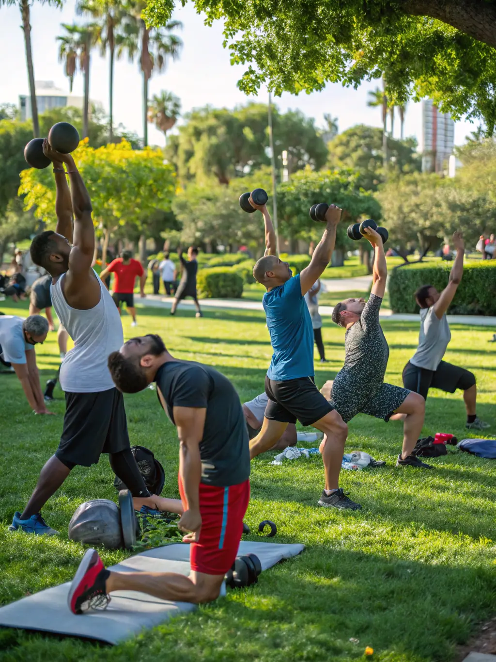 A photo of community members participating in a fitness program organized by the Association Sportive de Tanavelle, highlighting the association's commitment to promoting health and wellness.
